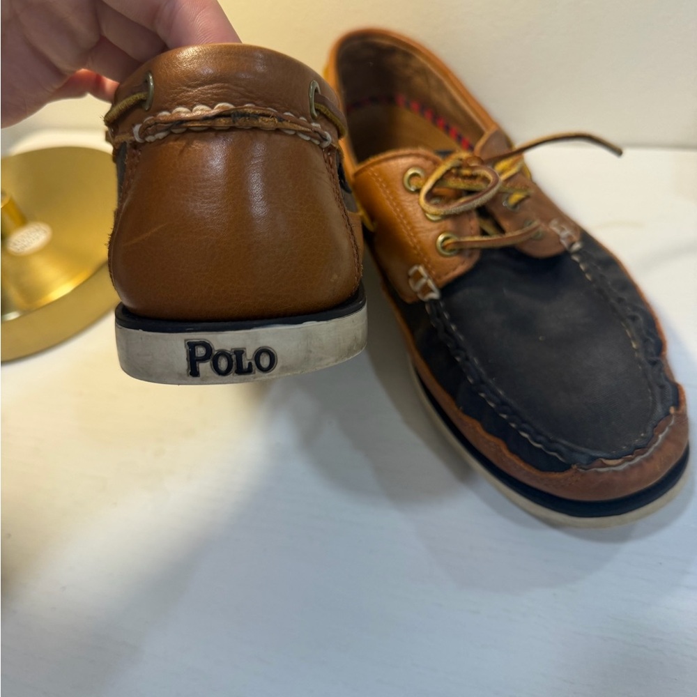 Polo by Ralph Lauren Tan and Black Boat Shoes